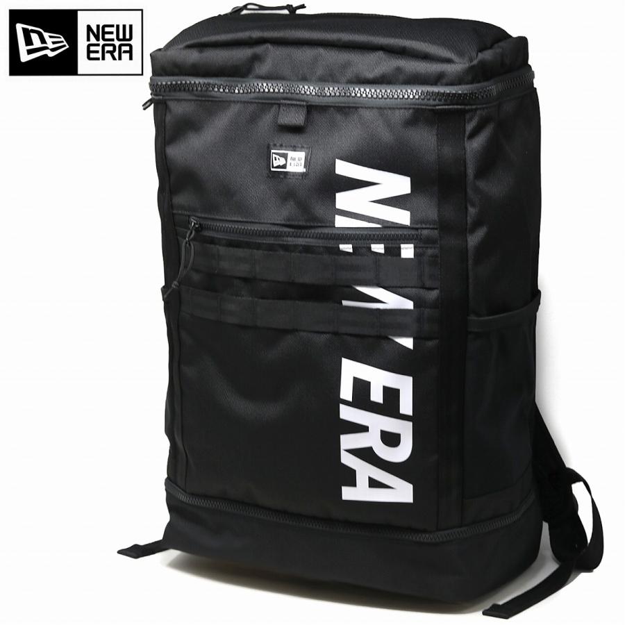 ボックスパック 46L ラージ バッグ メンズ PC対応 プリントロゴ NEWERA リュック メンズ バッグ レディース ニューエラ ビジネスバッグ 黒 ブラック｜elehelm-hatstore