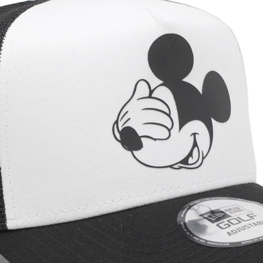 ミッキーマウス耳付きメッシュ帽子 黒白セット NEW ERA ニューエラ キャップ メッシュ メンズ ミッキーマウス