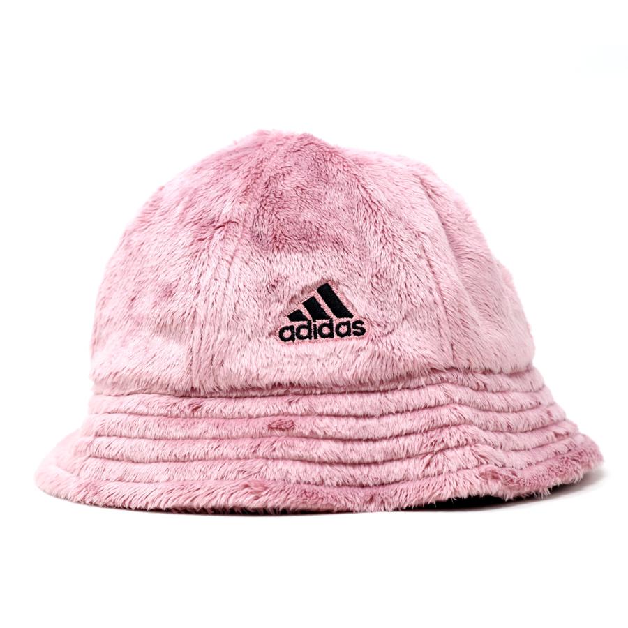 【タグ付き】アンゴラハット　ピンク　ファー　リボンファー付き adidas ファーハット アディダス 帽子 フェイクファーハット
