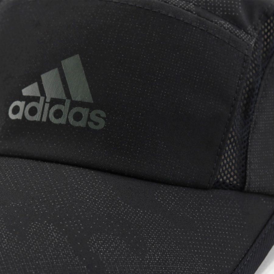 アディダス カモ柄 ランニングキャップ 帽子 メンズ オールシーズン スポーツ シャカシャカ素材 シンプル adidas  cap/黒 ブラック｜elehelm-hatstore｜05