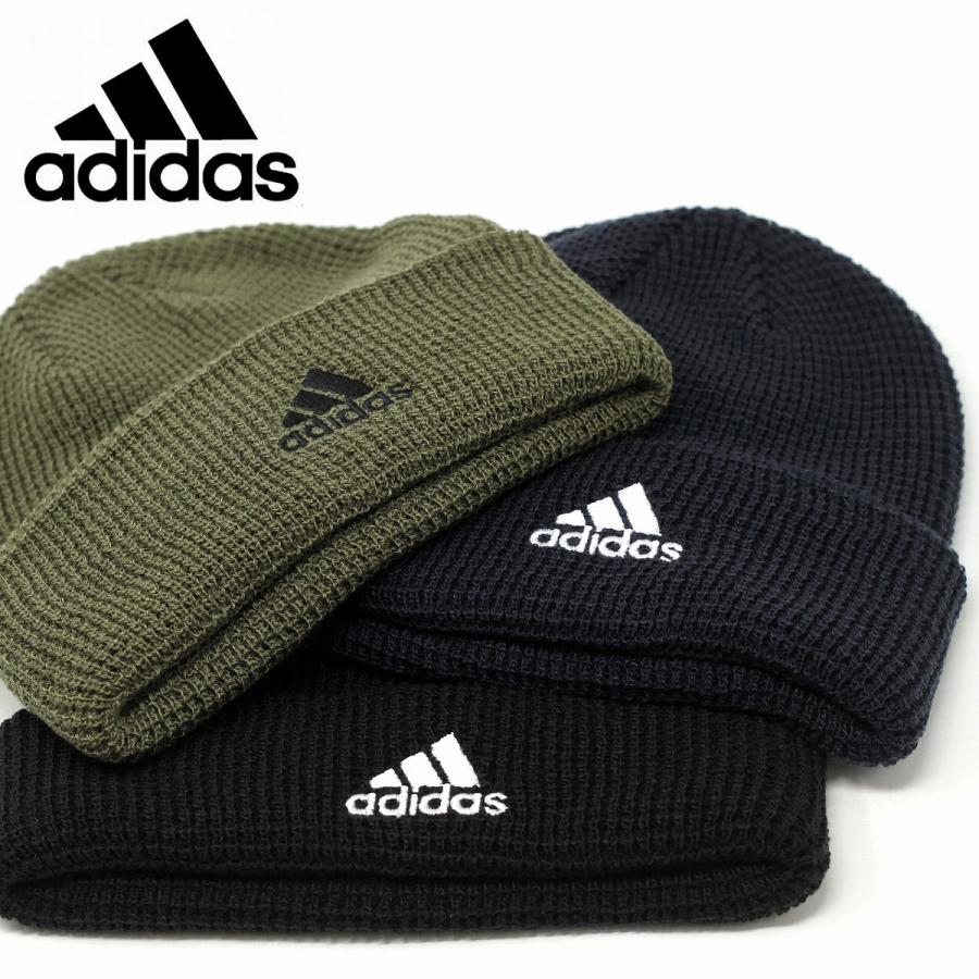 Adidas 肉厚 ワッフル編み ニット帽 レディース ニットキャップ 海外限定 メンズ 折り返しニット ニット帽子 アディダス 秋冬