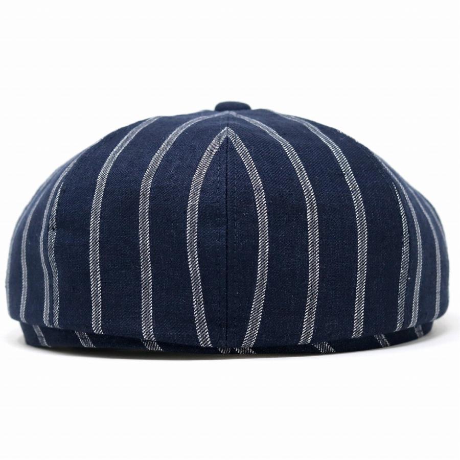 ハンチング 帽子 メンズ 春 夏 MATSUI ANGELICO ストライプ柄 麻 父の