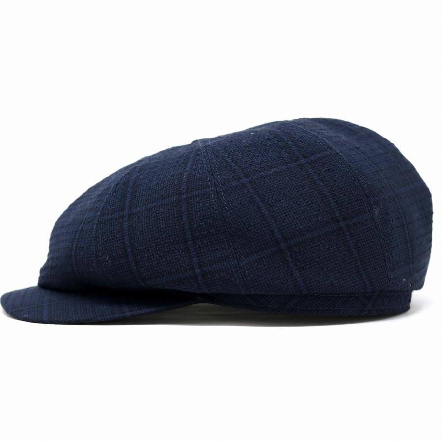 ハンチング帽 春 夏 MATSUI ANGELICO チェック柄 麻 ハンチング アンジェリコ 日本製 メンズ リネン100% サイズ調整可能 マツイ 帽子 春夏 紺 ネイビー 父の日 ギフト プレゼント ラッピング無料 ハンチング帽 春 夏 MATSUI ANGELICO チェック柄 麻 ハンチング アン