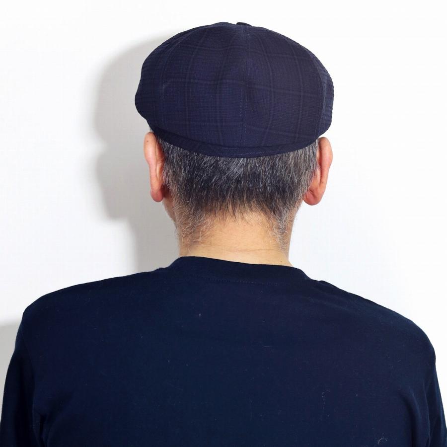 ハンチング帽 春 夏 MATSUI ANGELICO チェック柄 麻 ハンチング アンジェリコ 日本製 メンズ リネン100% サイズ調整可能 マツイ 帽子 春夏 紺 ネイビー 父の日 ギフト プレゼント ラッピング無料 ハンチング帽 春 夏 MATSUI ANGELICO チェック柄 麻 ハンチング アン