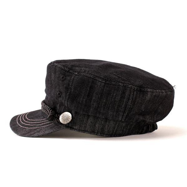 キャップ レディース デニム マリンキャップ 帽子 ブラック :302e6269-011:ELEHELM帽子通販専門店 - 通販