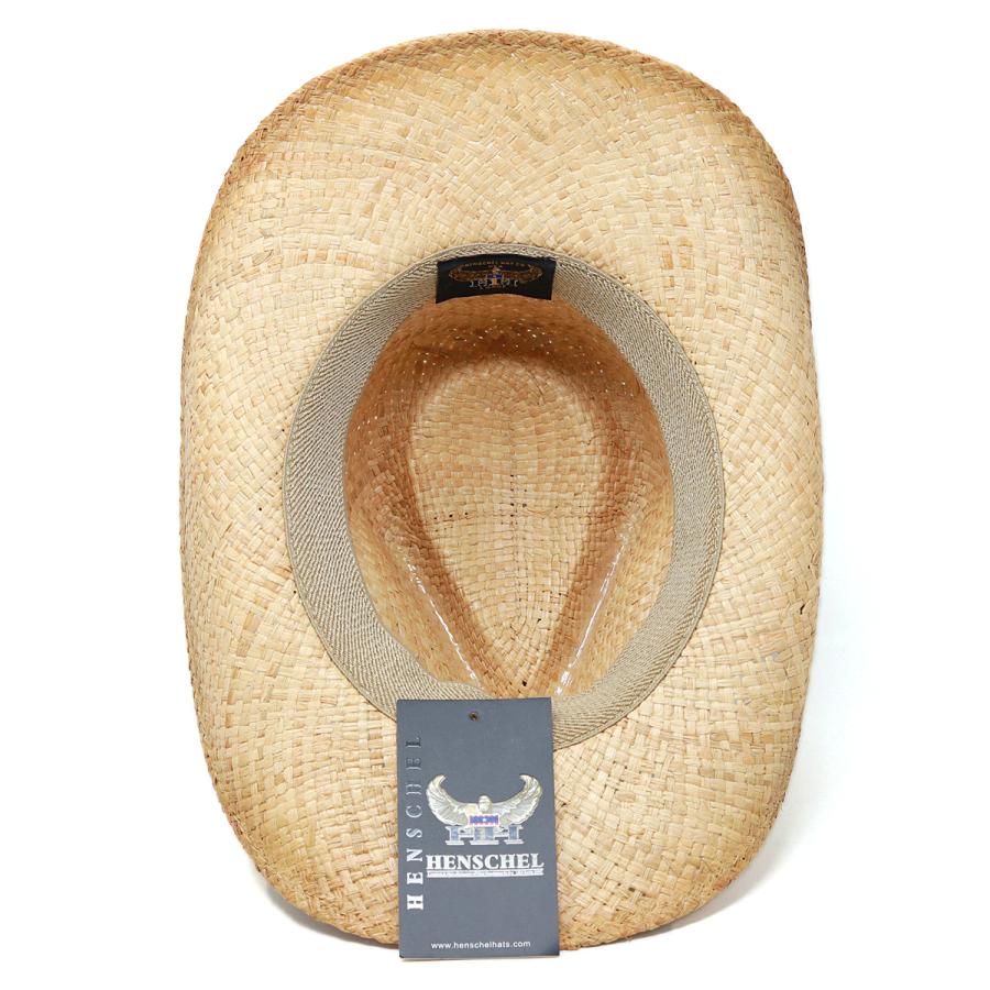 メンズ 春夏 麦わら帽子 ラフィア ウエスタンハット HENSCHEL ハット
