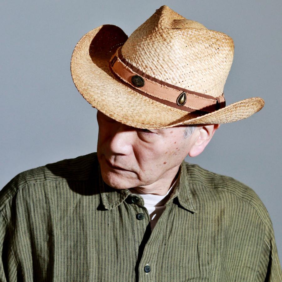 春 夏 日よけ メンズ テンガロンハット アメリカ ヘンシェル ストローハット ウェスタン 中折れ ラフィア ハット 帽子 カウボーイハット ワイヤー入り レディース HENSCHEL 天然草 革ベルト 麦わら帽子 / ナチュラル [ cowboy hat ] [ straw hat ] 敬老の日 メンズ 春夏 麦わら帽子 ラフィア ウエスタンハット HENSCHEL ハット