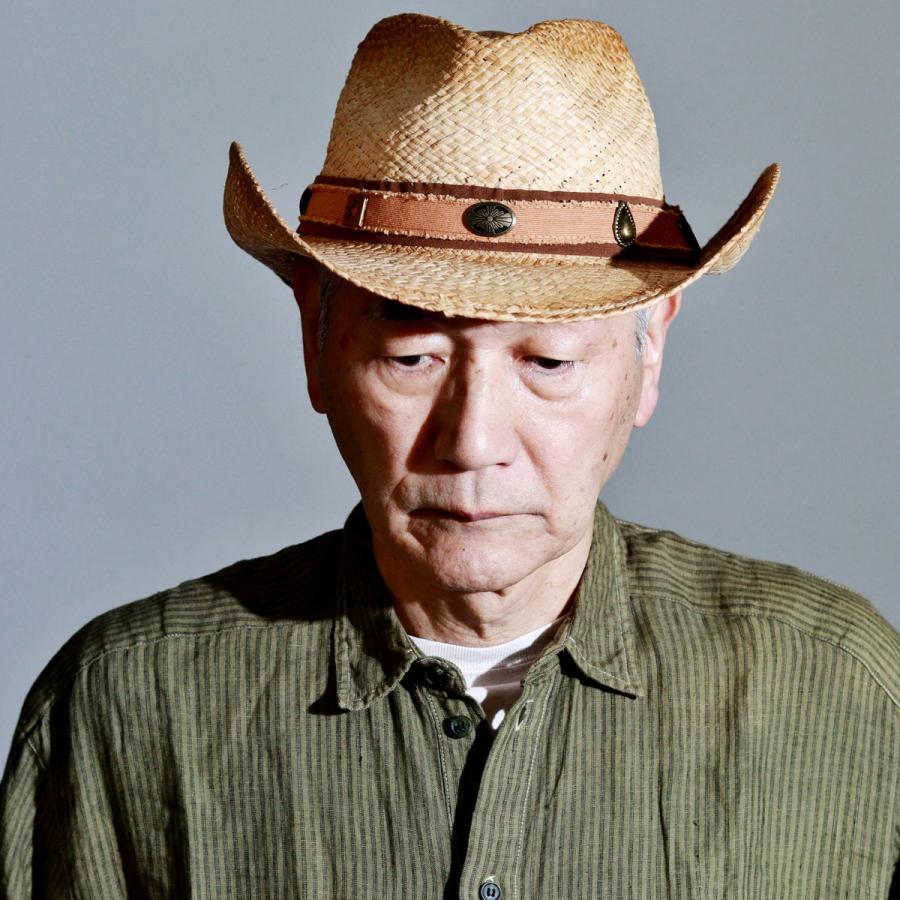 メンズ 春夏 麦わら帽子 ラフィア ウエスタンハット HENSCHEL ハット