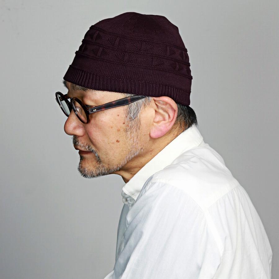 ニット帽 メンズ 帽子 レディース ニット ニットワッチ コットン100 オールシーズン 収納 ボルドー 4014 038 Elehelm帽子通販専門店 通販 Yahoo ショッピング