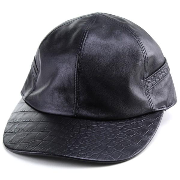レザー クロコ柄 秋冬 キャップ メンズ 牛革 日本製 Cap 帽子 レザーキャップ ブラック Sagaretxe Net