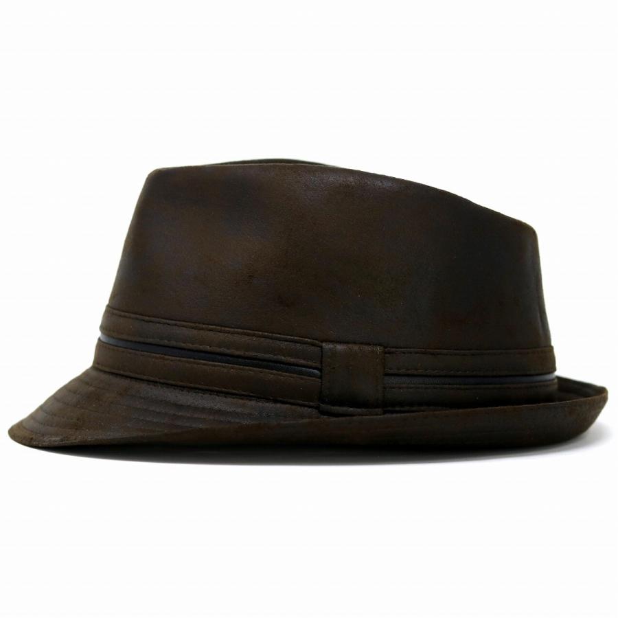 ヘンシェル メンズ 中折れ 帽子 HENSCHEL フェイクスエード 中折れハット 60cm ハット フェドラハット インポートブランド 中折れ帽 茶 ブラウン 父の日｜elehelm-hatstore｜02