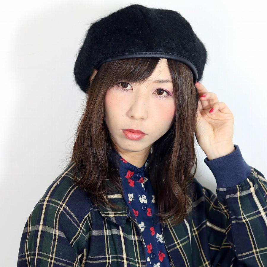 アーミーベレー 秋 冬 紐付き ベレー帽 フェイクファー ふわふわ