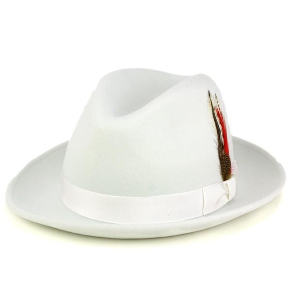 ハット 白 メンズ ハット メンズファッション 帽子 中折れハット Fedora ニューヨークハット ワイドブリム フェルトハット