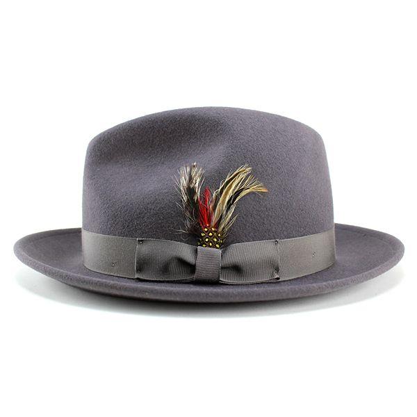 ハット メンズ ハット 帽子 中折れハット New York Hat ワイドブリム The Fedora グレー｜elehelm-hatstore｜02
