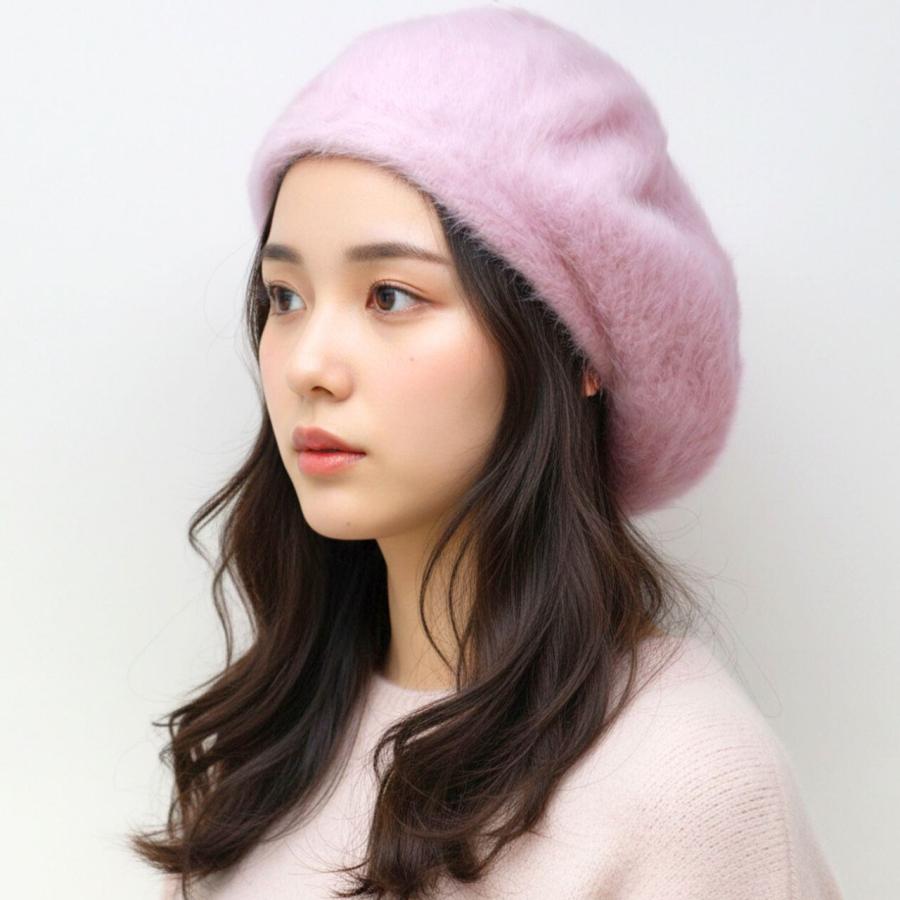 べレー ファー ベレー帽 レディース アンゴラファー 秋冬 帽子 メール