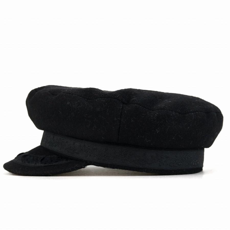 マリンキャップ メルトン 帽子 レディース メンズ キャップ 秋 冬 黒