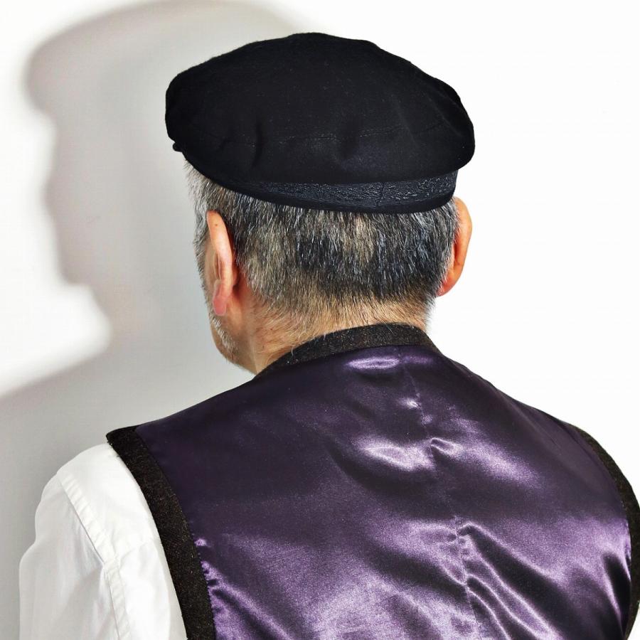 マリンキャップ メルトン 帽子 レディース メンズ キャップ 秋 冬 黒