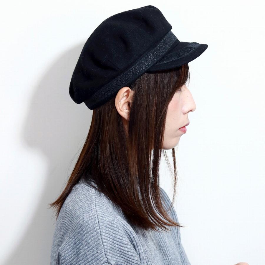 マリンキャップ メルトン 帽子 レディース メンズ キャップ 秋 冬 黒