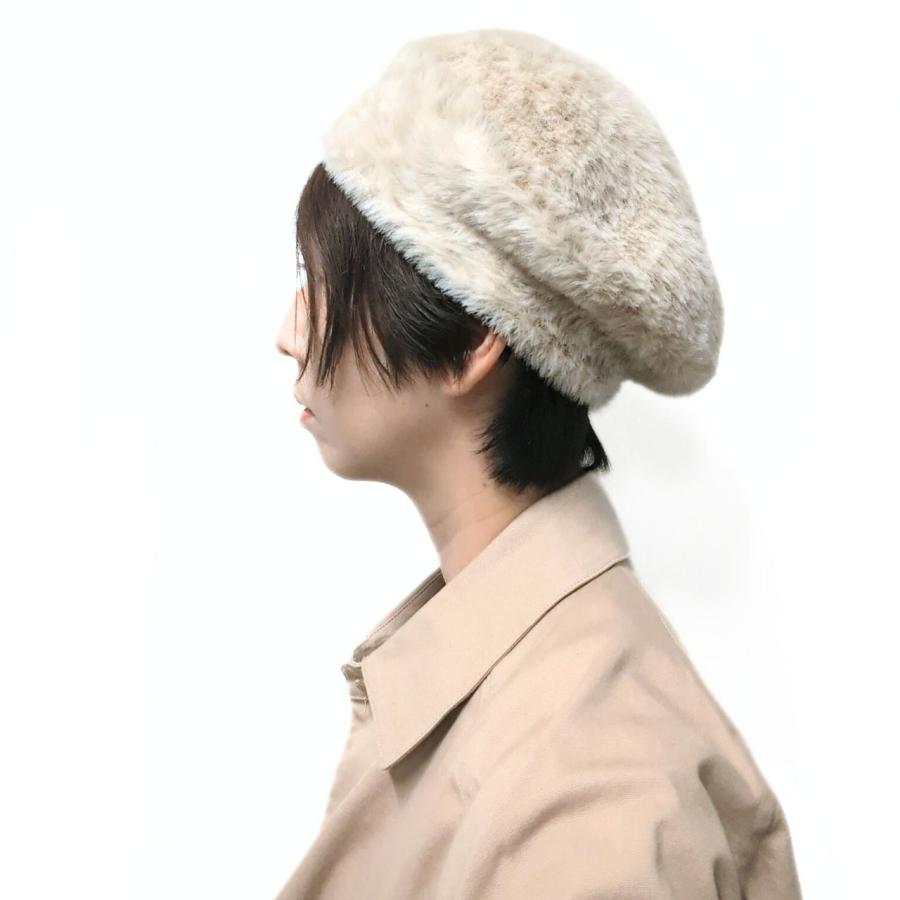 Sugri/ ヒョウ柄ファーベレー帽 ベレー帽 ファー レオパード ファーベレー アニマル 柄 ベレー ヒョウ