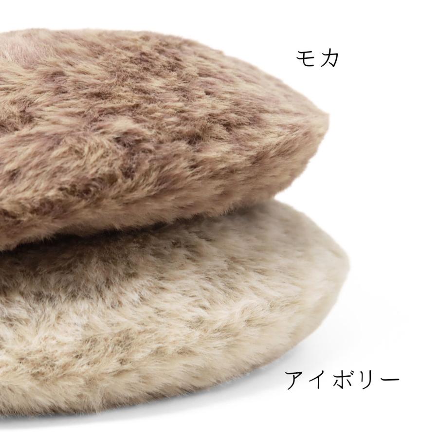 Sugri/ ヒョウ柄ファーベレー帽 ヒョウ柄 ベレー帽 ファー アニマル柄 帽子 レディース : 帽子屋