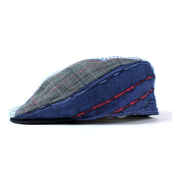 新作 ニューヨークハット ハンチング パッチワーク New York Hat パネルハンチング帽 帽子 メンズ ブルー Mixed Blues 6119｜elehelm-hatstore｜02