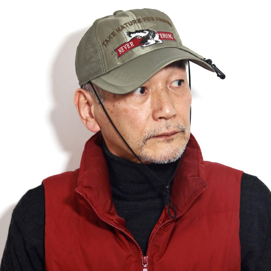 キャップ あご紐 釣り はっ水 帽子 つば 大きい 魚釣り メンズ