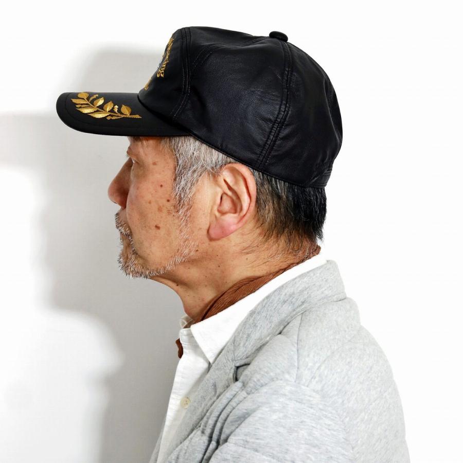 合成皮革 キャップ メンズ 野球帽 紳士 日本製 合皮 フェイクレザー