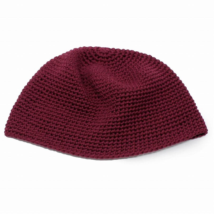 ニット帽 帽子 コットンニット ショートワッチ ホスピタルCAP エンジ
