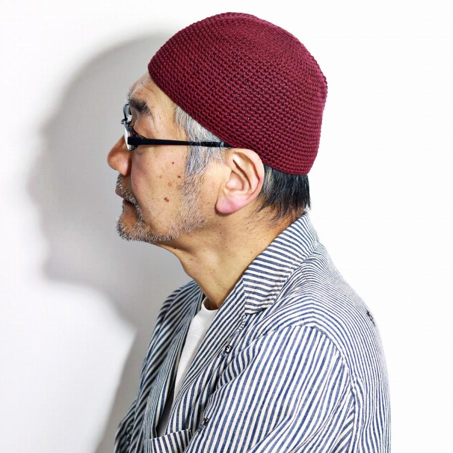 ニット帽 帽子 コットンニット ショートワッチ ホスピタルCAP エンジ