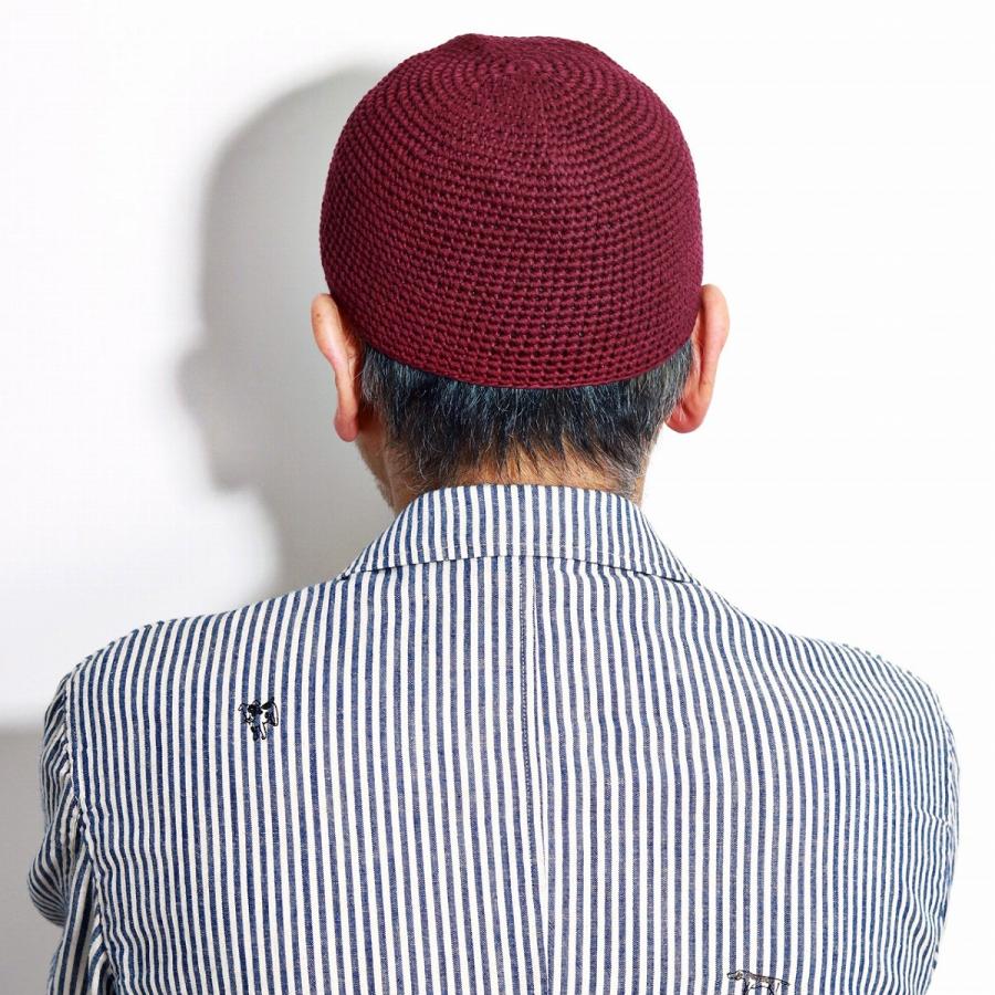 ニット帽 帽子 コットンニット ショートワッチ ホスピタルCAP エンジ