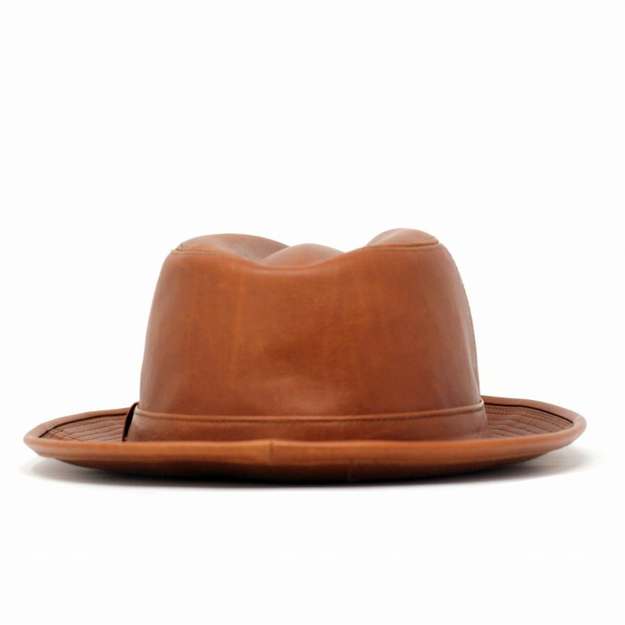 中折れハット メンズ マツイ 高級生地 ステッチ レザーハット 本革