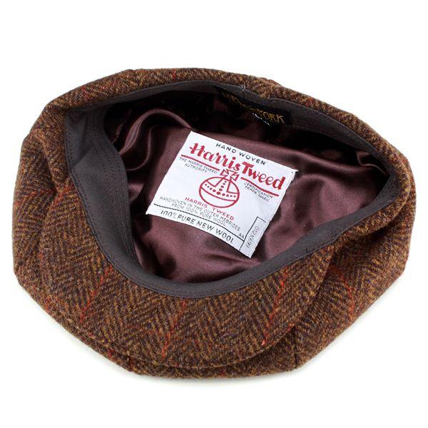 NEW YORK HATニューヨークハット ハリスツイード ポークパイハット茶L