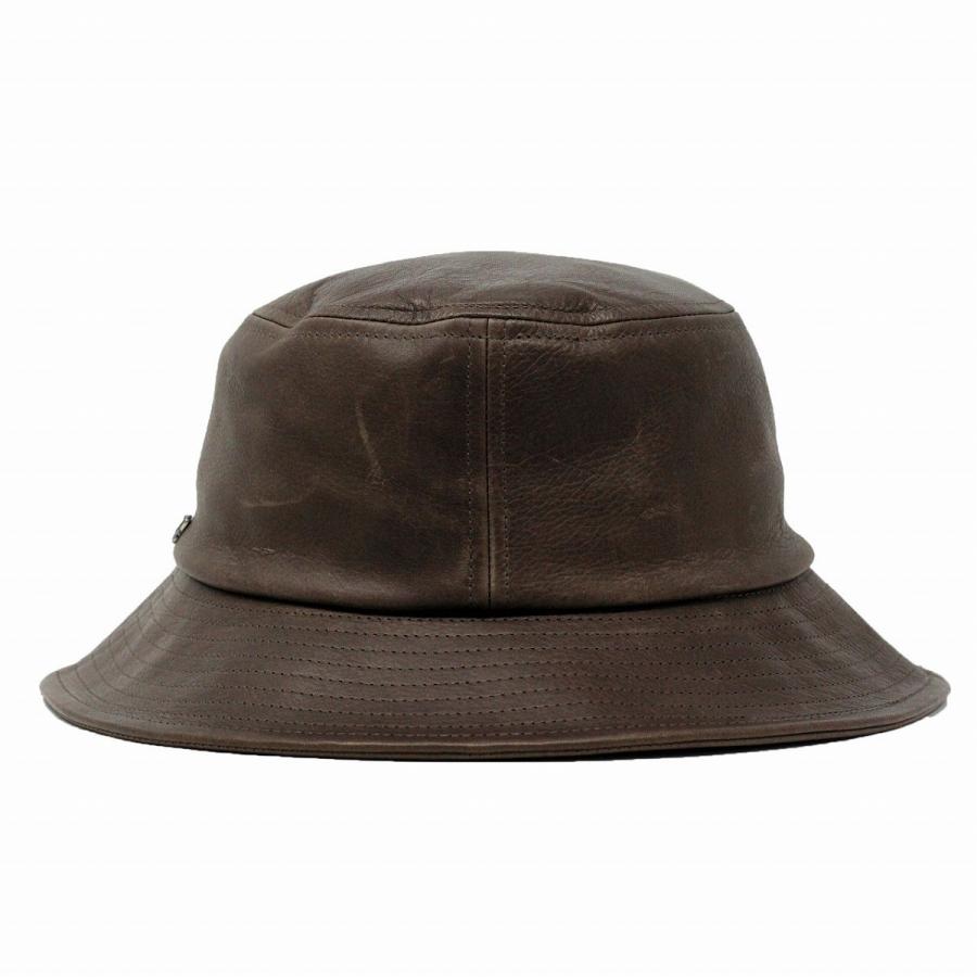 KNOX（ノックス） メンズ サハリ ハット 本革 帽子 茶色 紳士 バケット