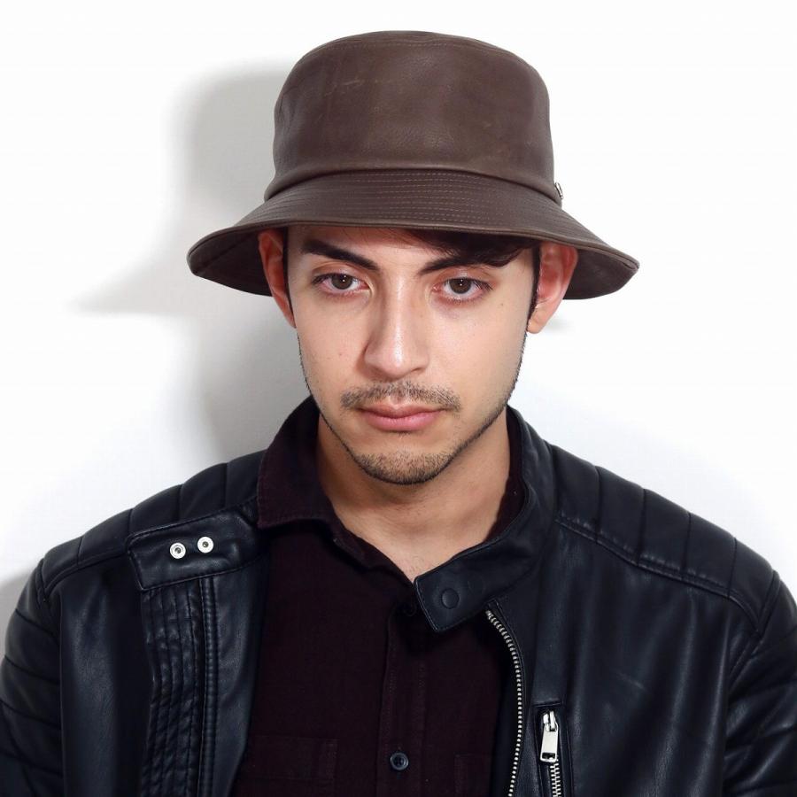 KNOX（ノックス） メンズ サハリ ハット 本革 帽子 茶色 紳士 バケット