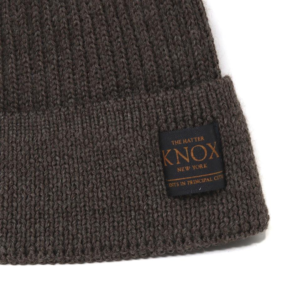 KNOX（ノックス） メンズ 茶 ショートワッチ ニット 防寒 リブ ニット