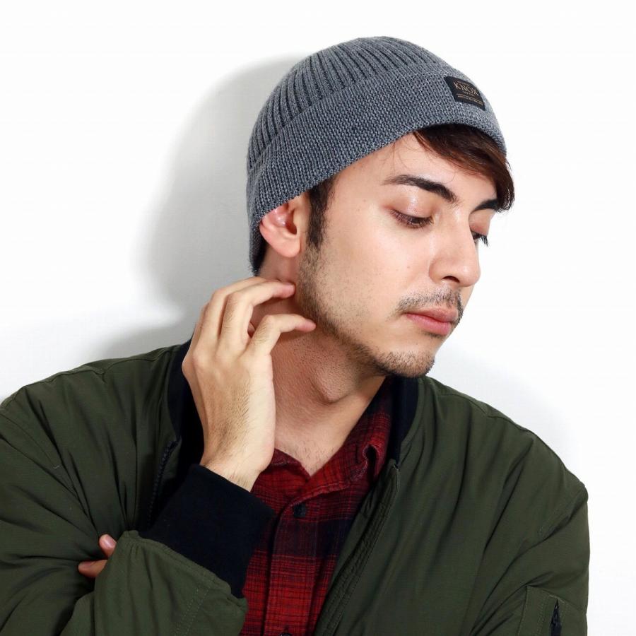 KNOX（ノックス） ショートワッチ メンズ 灰色 ニット帽 シンプル リブ