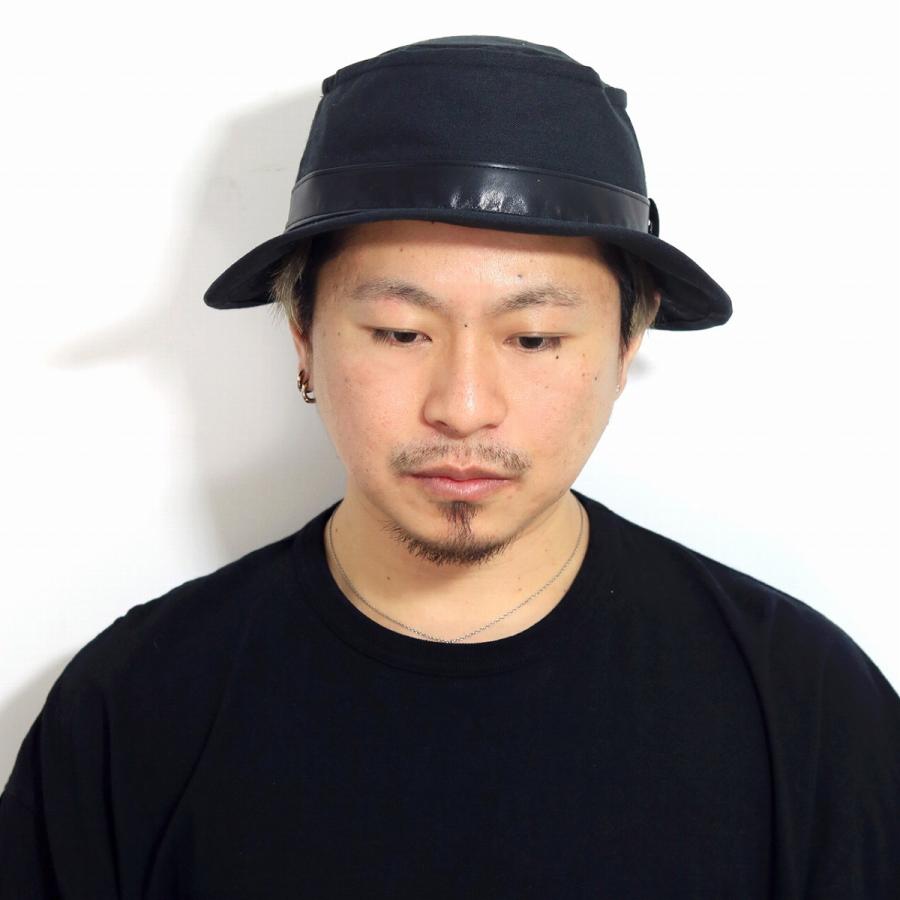KNOX（ノックス） ハット メンズ 春 夏 コットンハット 麻素材 牛革