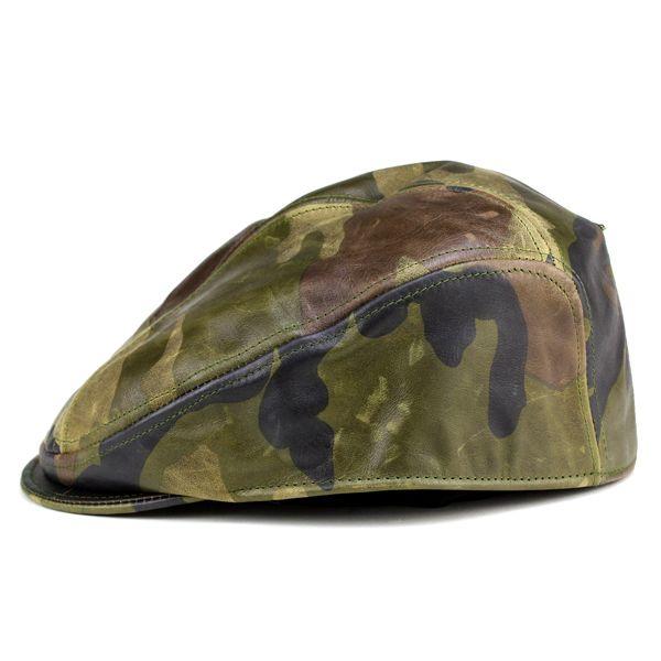 ハンチング ニューヨークハット レザーハンチング 本皮 アメリカ製 ivy 迷彩柄 9257 CAMO LEATHER 1900 カモフラージュ グリーン｜elehelm-hatstore｜02