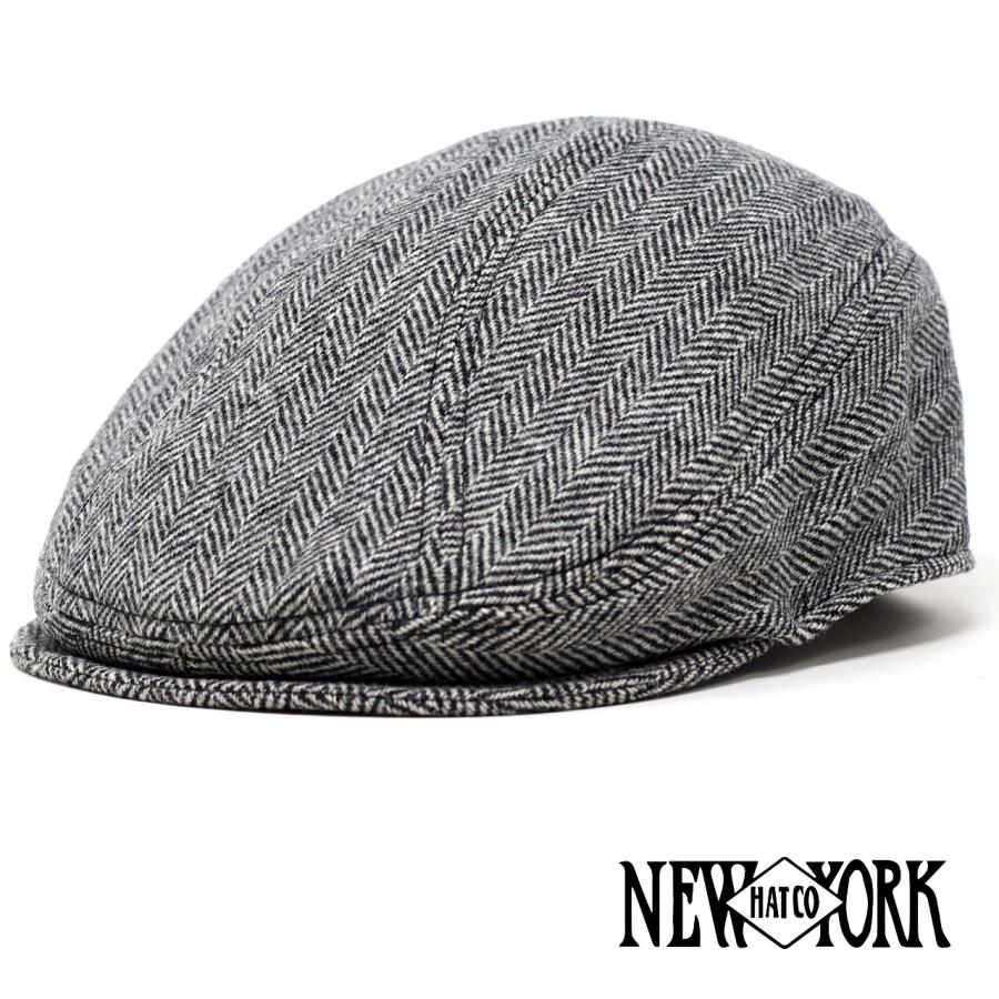 HERMES へリーンボーン グレー ハンチング NEW YORK HAT（ニューヨークハット） ヘリンボーン柄 ハンチング 帽子