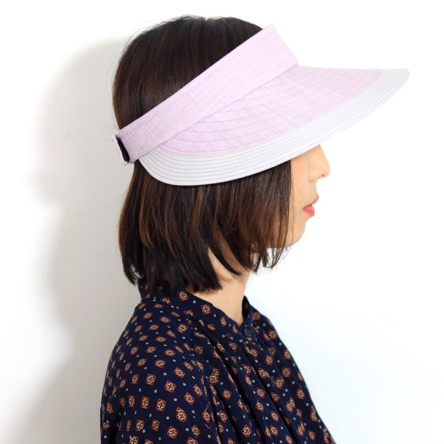 サンバイザー 日よけ 丸めて持ち運び 収納 サイズ調整可能 レディース
