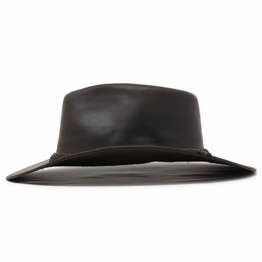レザー ハット メンズ ワイドブリム アウトバックハット カウボーイ