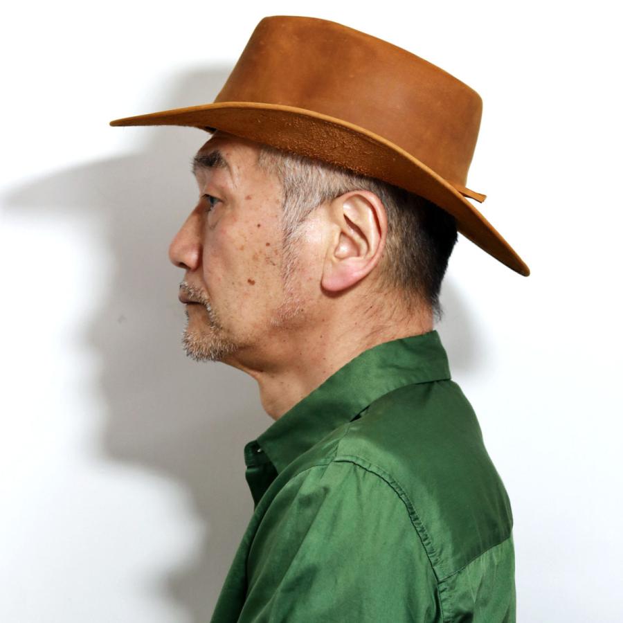 レザー ハット メンズ ワイドブリム アウトバックハット カウボーイ