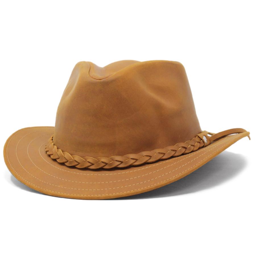 レザー ハット メンズ エクアドル製 高級 撥水 中折れ帽子 本革 帽子