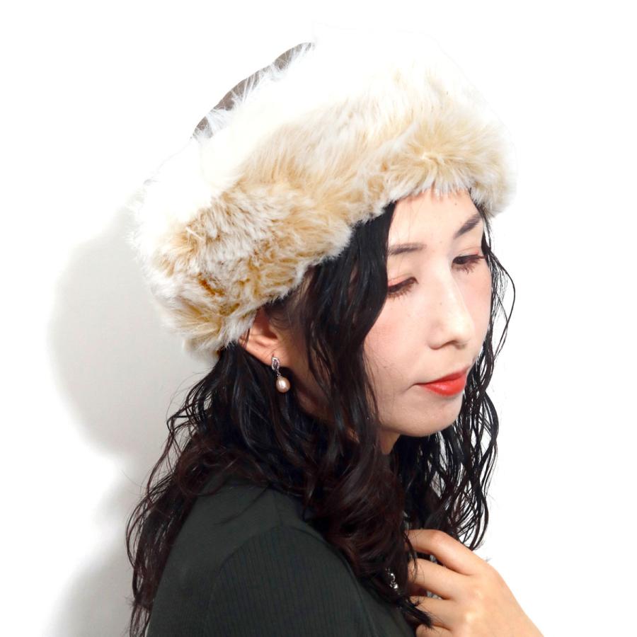 ファー ハット レディース ロシア帽 フェイクファー 帽子 ミセス