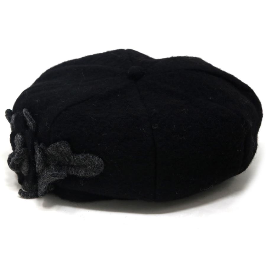 ベレー 小顔 レディース コサージュ ベレー帽 花 コサージュ付き