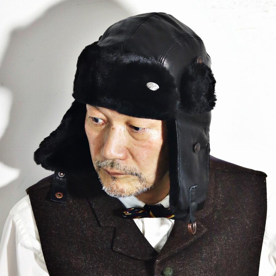 未使用に近いMIL TECレザー フライトキャップ 耳あて付きフリーサイズ仕様 おすすめ商品のご紹介】 フェイクレザーフライトキャップ - CREST+