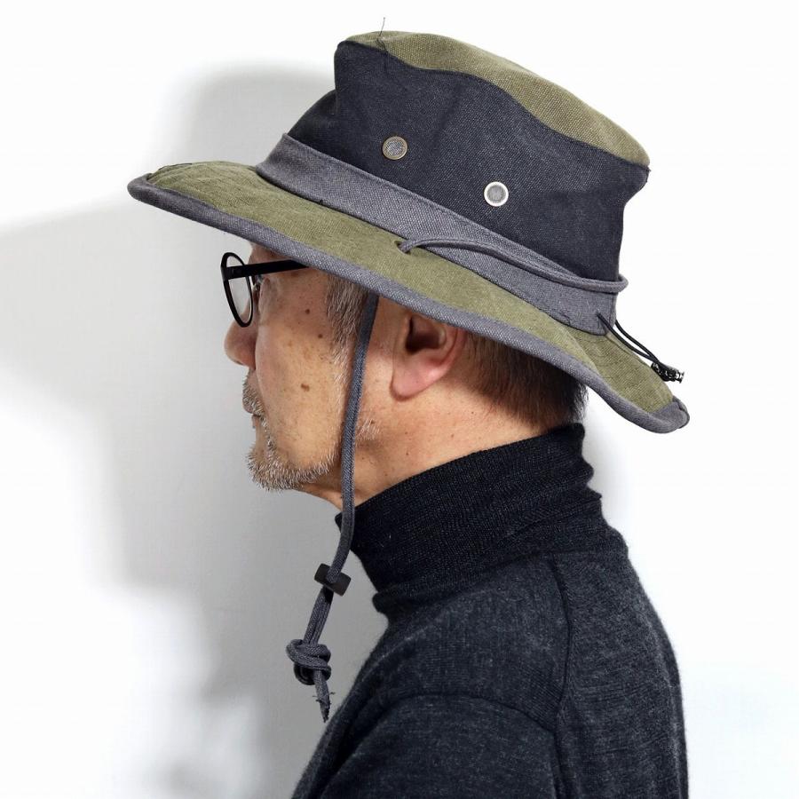 サファリハット アゴ紐 キャンバス生地 ハット アメリカ