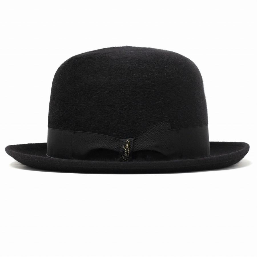 Borsalino オープンクラウンハット 山高帽 フェルトハット 中 Borsalino オープンクラウンハット 山高帽 フェルトハット 中