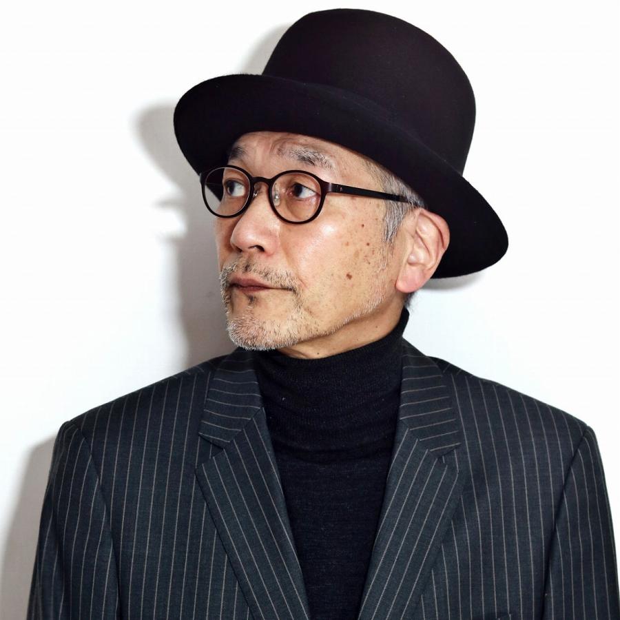 Borsalino オープンクラウンハット 山高帽 フェルトハット 中