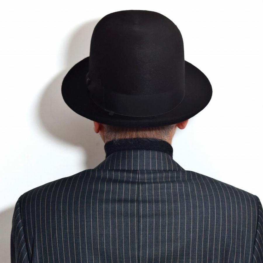 Borsalino オープンクラウンハット 山高帽 フェルトハット 中 Borsalino オープンクラウンハット 山高帽 フェルトハット 中